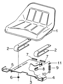 Seat And Support Diagram and Parts List for 1914 145986100-145986399-146986100-146986399 Cub Cadet Lawn Tractor